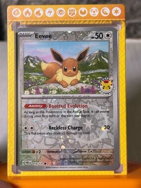 Pokemon Eevee 2025 Pokemon Day Promo Card Cosmo Holo
